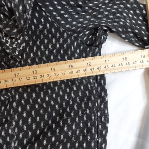 NWT Avec Les Filles Black White Polka Dot Ruffle Mini Dress Women's size 6 - Picture 7 of 11